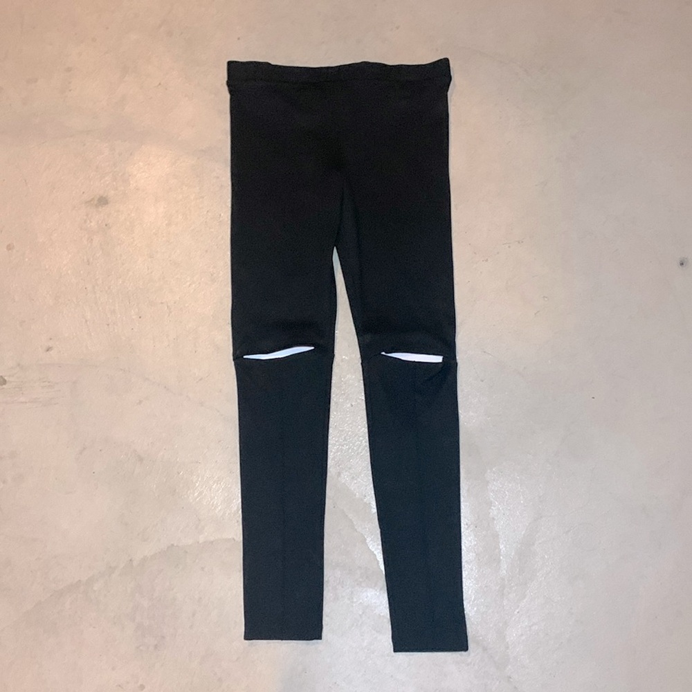 H&M Divided Black Open Knee Legging Pants M